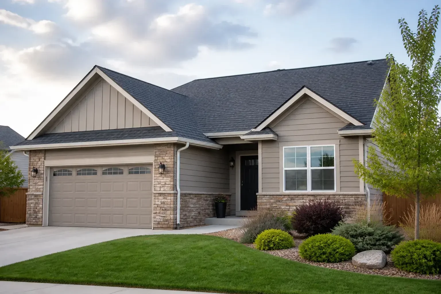 Finished roof replacement on a suburban home