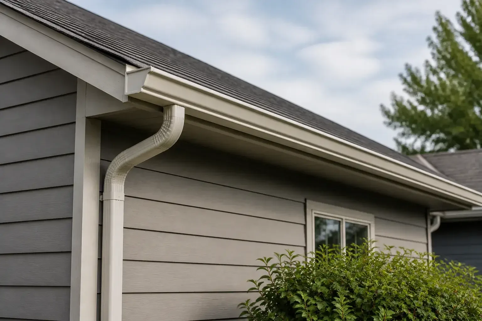 Seamless gutter installation on a home