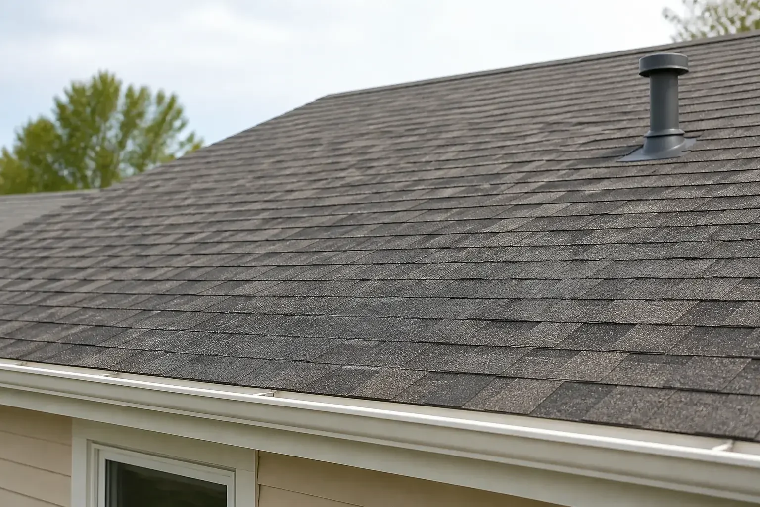 Cleanly repaired roof section
