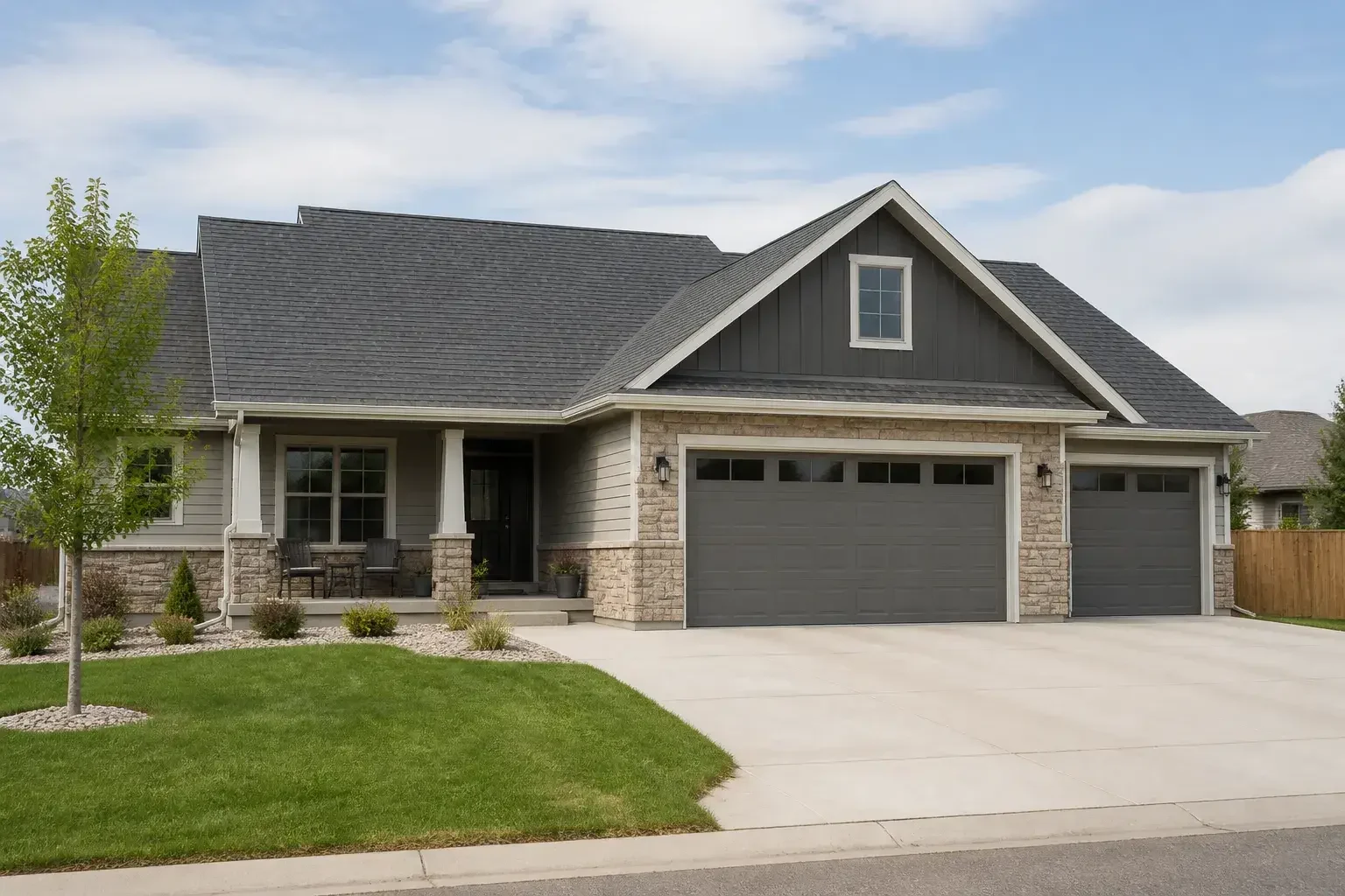 Fresh roof replacement on a suburban home